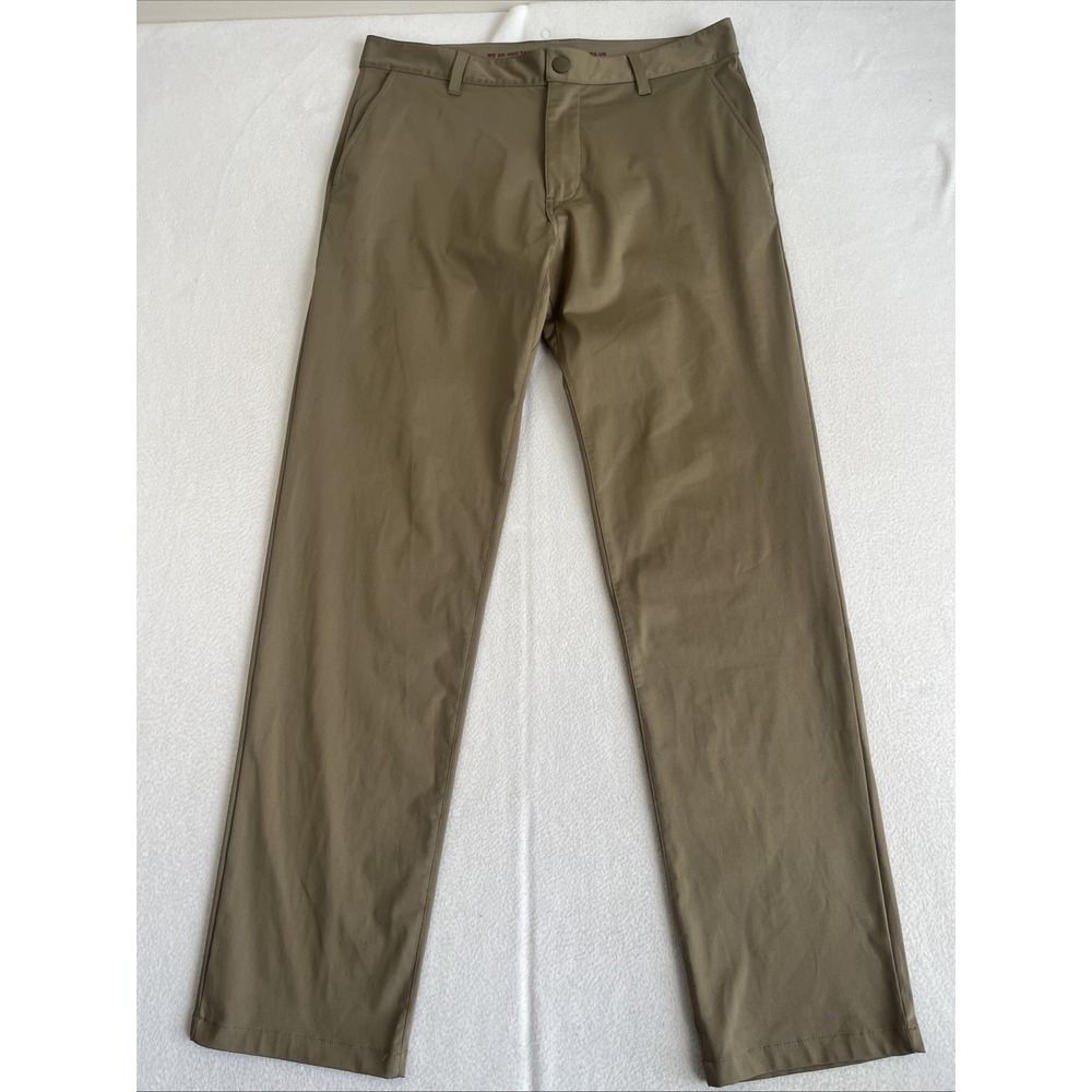 Rhone Pants Mens 33x32 Commuter Slim Fit Performance Trousers 100161 Beige